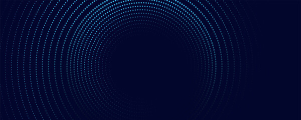 Blue abstract background with spiral circle lines, technology futuristic template. Vector illustration.
