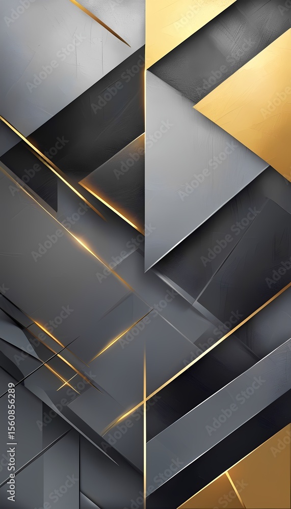 Poster abstract 3d metallic grid pattern in an empty, illuminated office interior, perfect for a modern