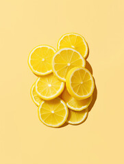 lemon slices on a yellow background