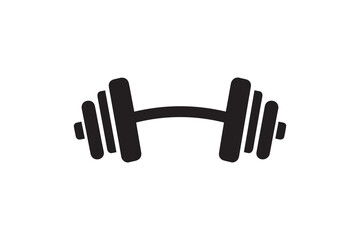 Obraz premium A Dumbbell, silhouette with a simple, understated design set against a white background 