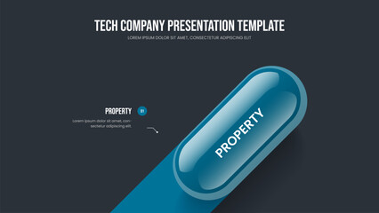 Service Performance Slide Template Vector Illustration. Creative Briefing One Step Diagram Presentation Layout. Advertising Visualization 1 Element Infographic Slideshow Design.