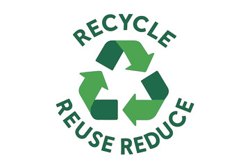 Recycle, reuse and reduce - label, also known as zero waste symbol, reuse cycle, recycling symbol, environmental protection sign and ecological symbol