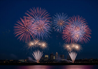 Fireworks lighting up the night sky