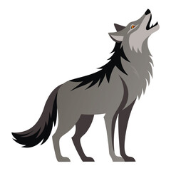 Howling Wolf Vector Illustration ? Cartoon, Clipart and Line Art Design for Printables 1.eps