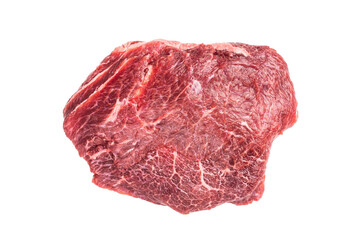 Obraz premium Raw Beef cheeks, fresh veal meat Isolated on white background. top view