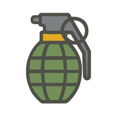 Cartoon grenade icon on white background
Vector image weapon