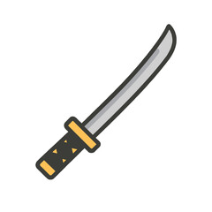 Cartoon katana icon on white background
Vector image weapon