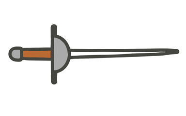 Cartoon rapier icon on white background
Vector image weapon