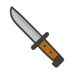Cartoon bayonet knife icon on white background
Vector image weapon