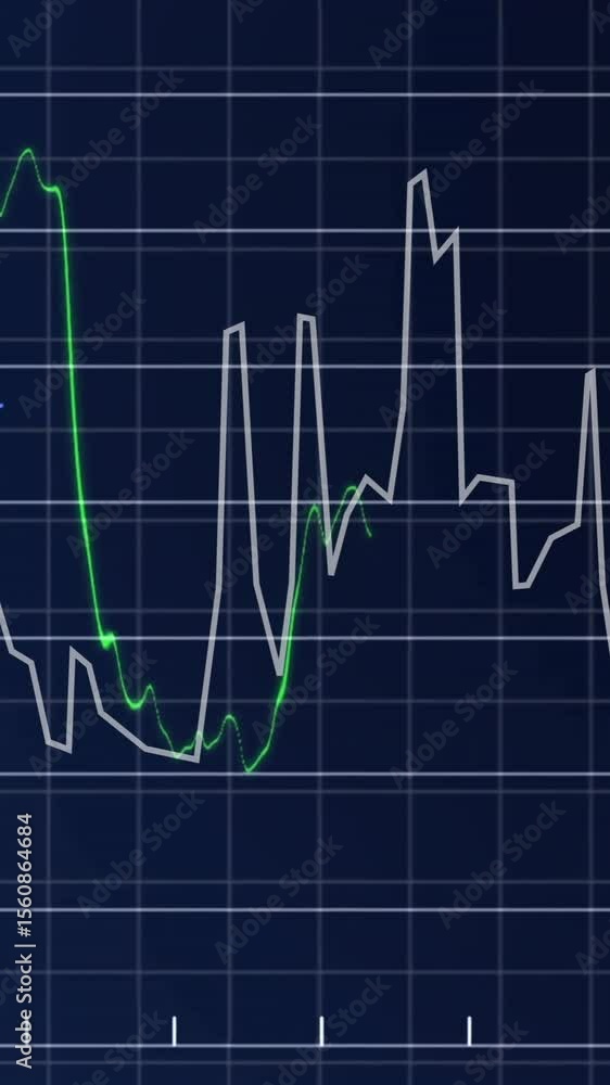 Aufkleber animation of financial data processing on black background