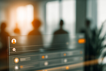 Crm dashboard analytics in modern office environment