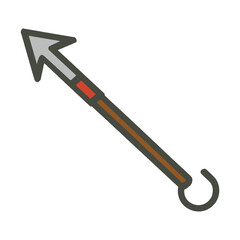 Cartoon harpoon icon on white background
Vector image weapon