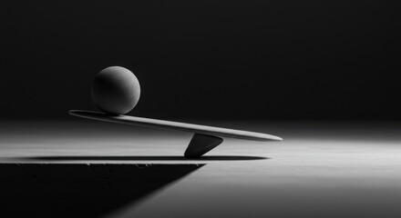 A single object rests precariously on an unstable surface.