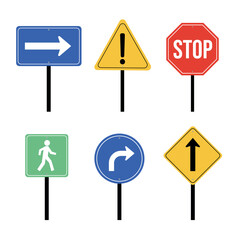 illustration of colored traffic signs