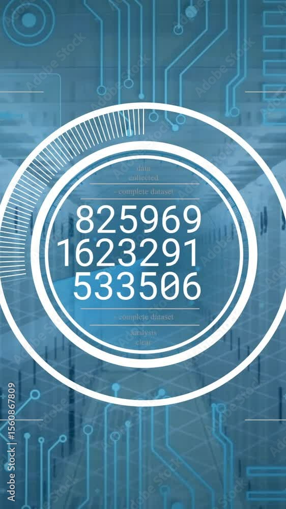 Poster animation of data processing over computer servers