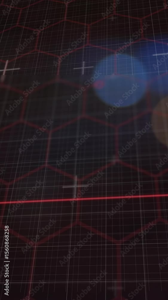 Poster animation of lights and data processing in black digital space