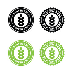 Best gluten free label or gluten free stamp vector isolated in flat style. Gluten free label vector for product packaging design element. Simple gluten free stamp for packaging design element.