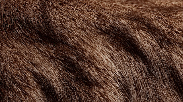 A close-up of brown mink fur reveals its plush and silky texture, offering a cozy and premium background aesthetic.

