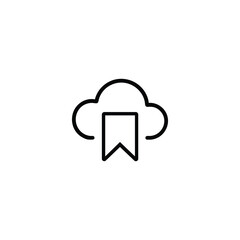 Cloud Bookmark Symbol Outline