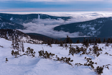 Czeskie Karkonosze - zimowy krajobraz