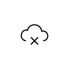 Cloud X Mark Symbol Outline