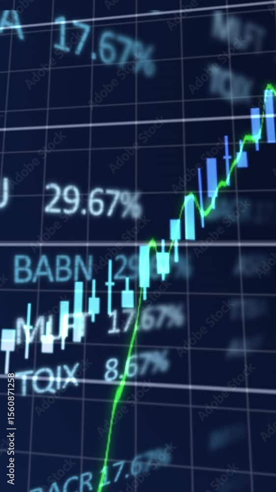 Poster animation of data processing over black background