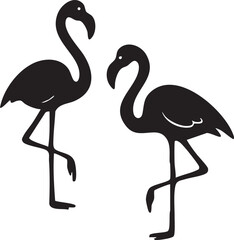 Elegant Flamingo Pair Silhouette A Minimalist Design for Tropical Themes and Artistic Illustrations with a Clean Aesthetic
