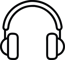 Modern headphones icon design for audio and music applications isolated on transparent background