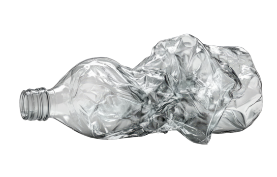 Crinkled plastic bottle