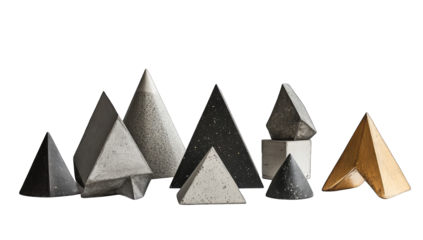 Geometric concrete pyramids and shapes