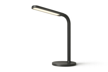 Modern led desk lamp shining on transparent background