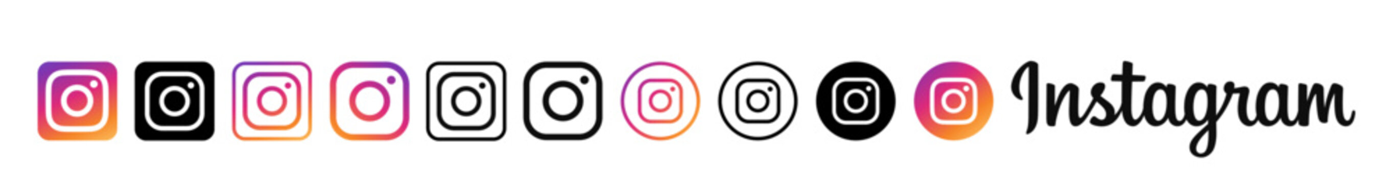 instagram logo icons set. instagram logo instagram icon vector.	