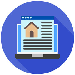 Front Page mini illustration rounded flat color icon, use for journalist, broadcasting, news and media UI, UX kit, app and web development, digital or print.