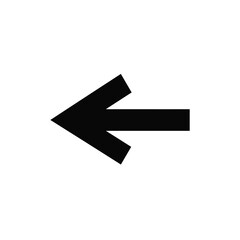 Simple Black Left Arrow Icon  Vector Graphic for Website and App Design
