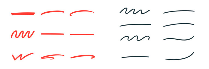 Various line styles showcasing artistic techniques for drawing and design applications in a minimalist setup