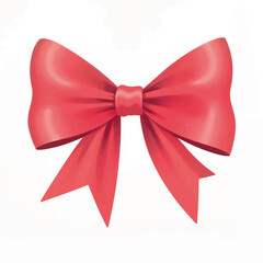 Vibrant red bow illustration on white background, festive decoration