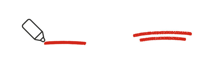 Creating simple red lines with a pencil in a minimalist style during an artistic demonstration