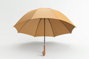 Obraz premium Tan umbrella with classic wooden handle.