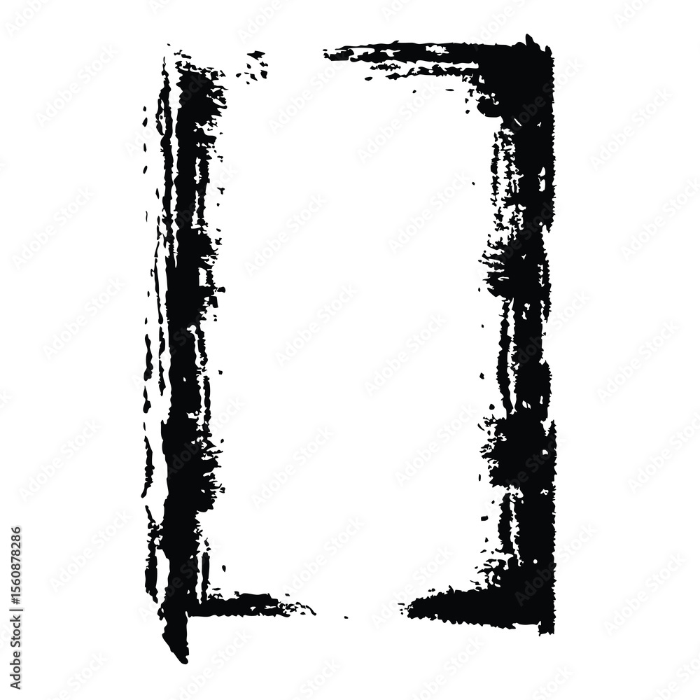 Poster abstract black brushstroke frame with transparency for various design projects