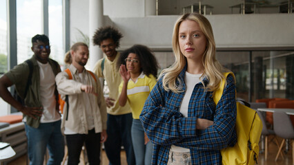 University college high school bullying mocking four multiracial multiethnic students mock evil...