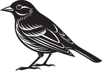 Obraz premium Elegant Bird Silhouette Vector – Stylized Wildlife Icon with Feathered Detail