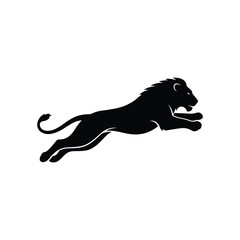 Powerful Jumping Lion Graphic Artwork Vector Illustration