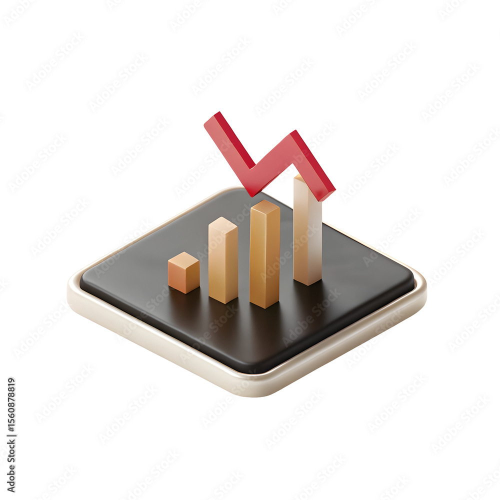 Poster falling graph icon isolated on a transparent background