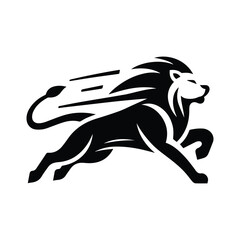 Obraz premium Fierce Jumping Lion Isolated Design Vector Illustration