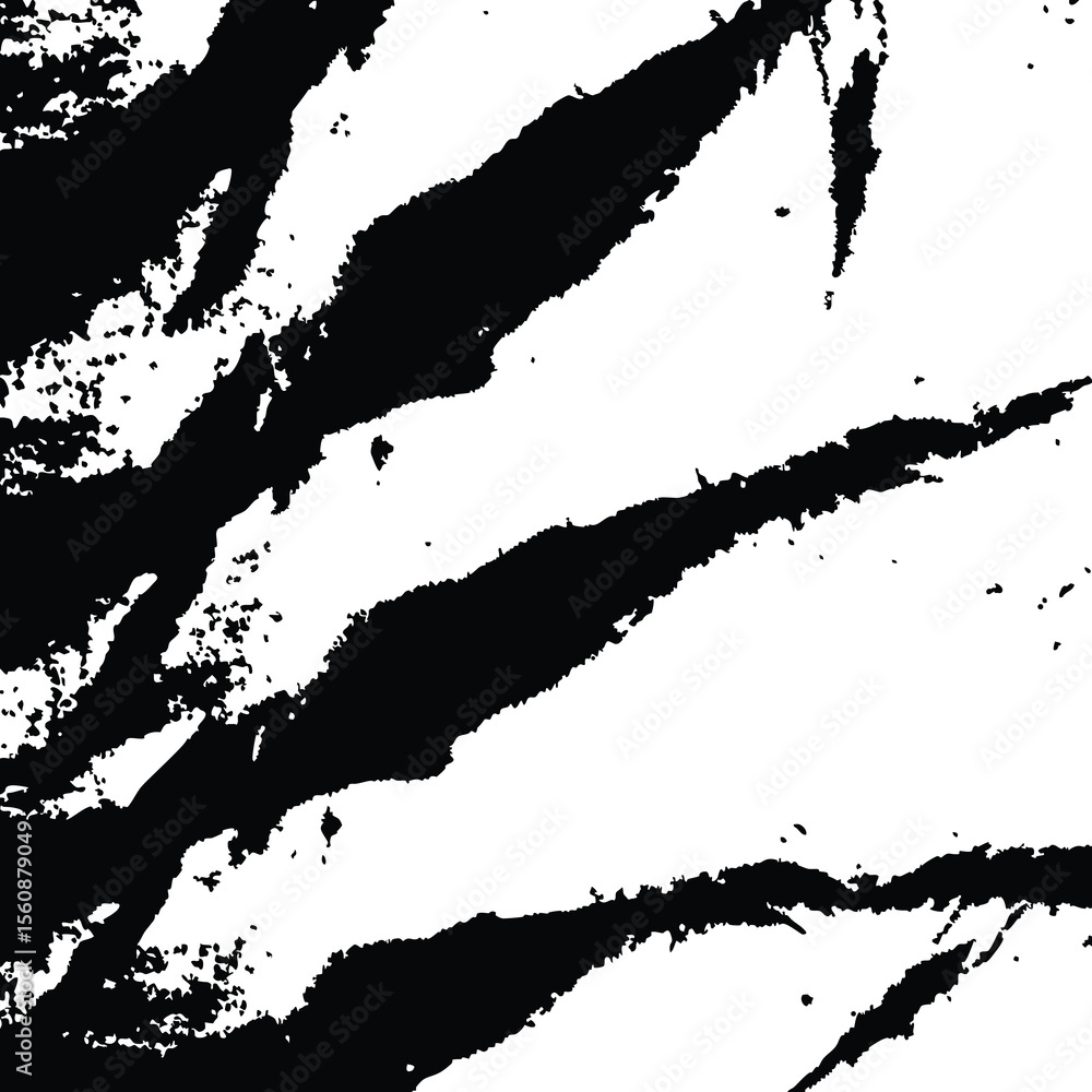 Aufkleber abstract black brushstrokes on white background creating dynamic graphic design elements