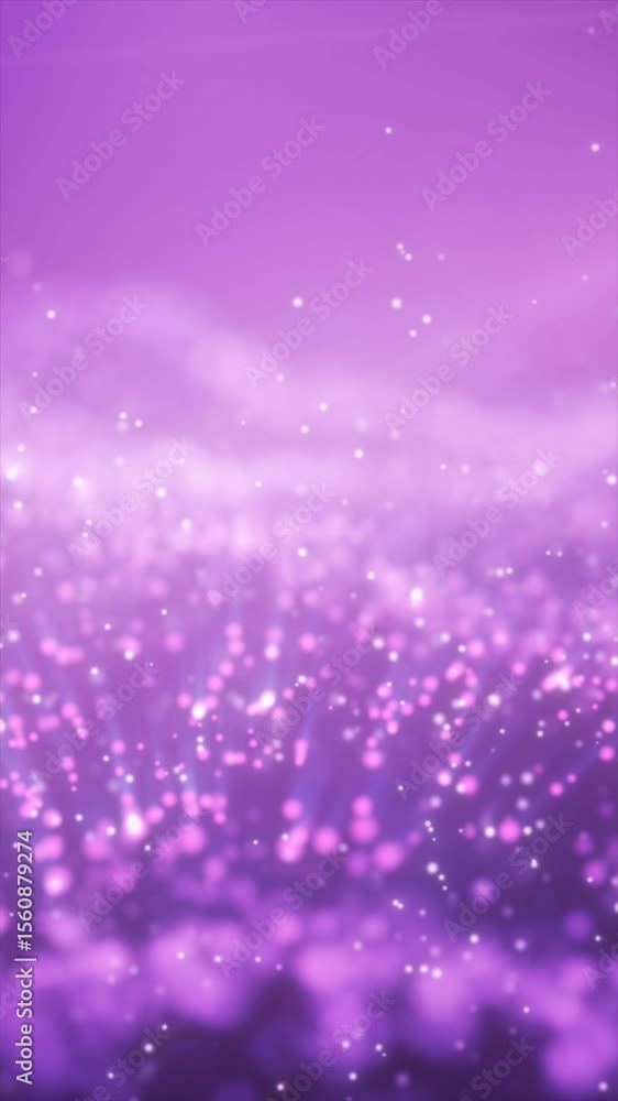 Poster soft-focus abstract purple background with sparkling bokeh lights, creating a dreamy, magical atmosp