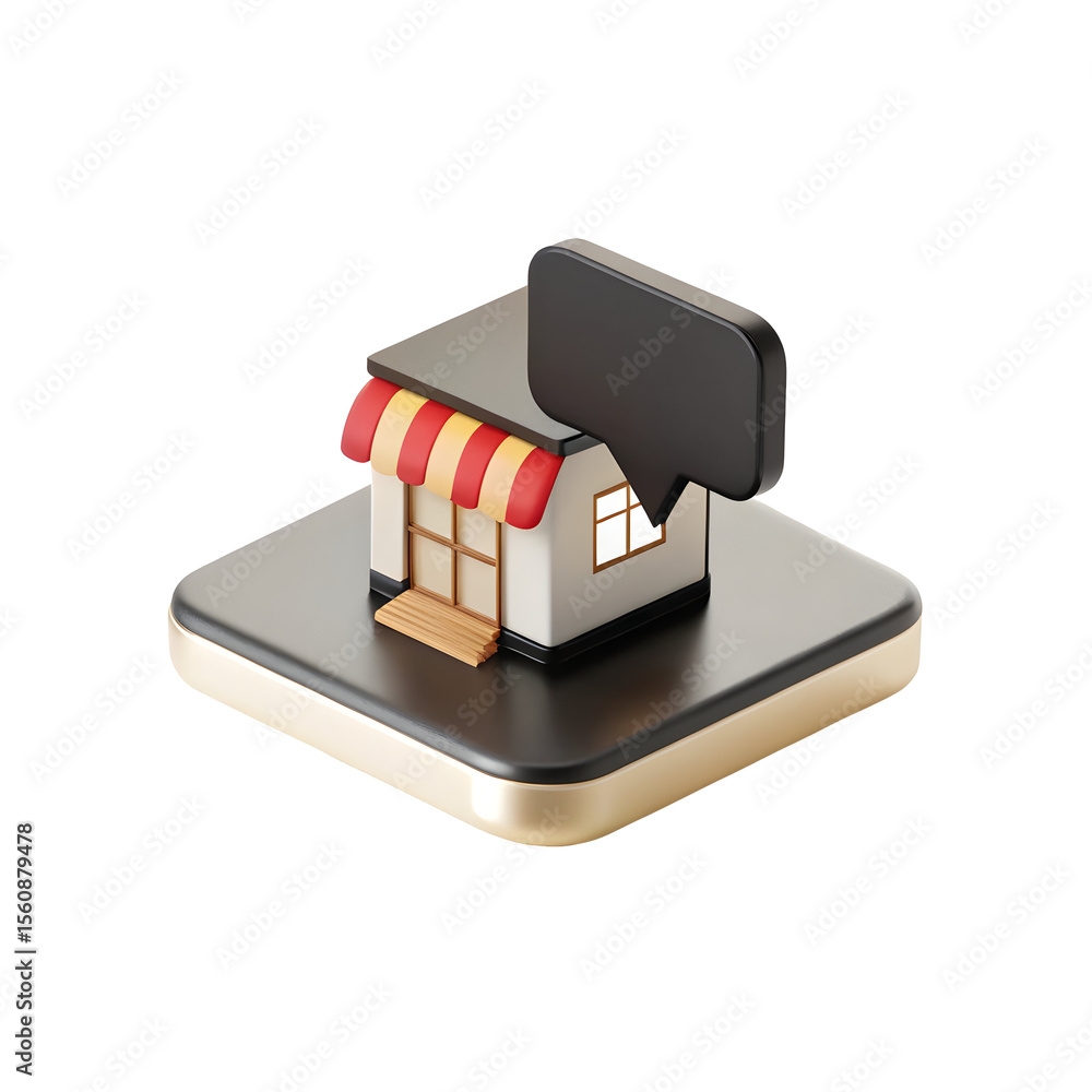 Poster storefront speech bubble icon isolated on a transparent background