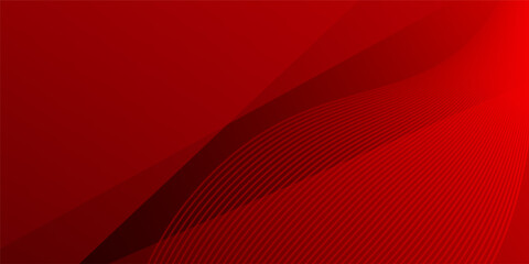 Red abstract template for card or banner. Metal Background with waves and reflections. Illustration of abstract background with a metallic element