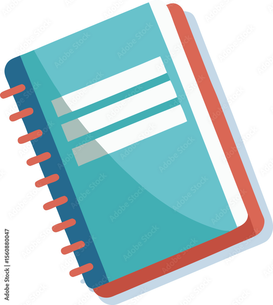 Aufkleber a realistic illustration of an open notebook with blank pages isolated on transparent background