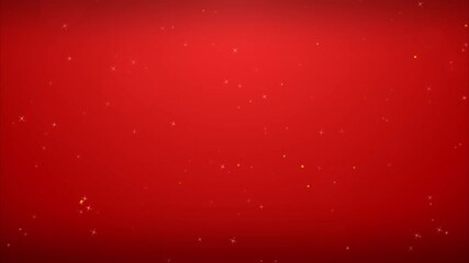 Elegant Festive Red Holiday Background Animation in 4K with Floating Red Snowflakes Twinkling Golden Stars and Layered Bokeh Orbs for Warm Atmospheric Christmas Loop and Greeting Visuals - Powered by Adobe